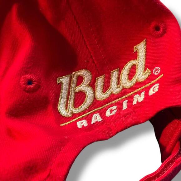 Vintage Dale Earnhardt Jr #8 Bud Racing Hat NASCAR Cap Red Yellow Strapback - Picture 4 of 7